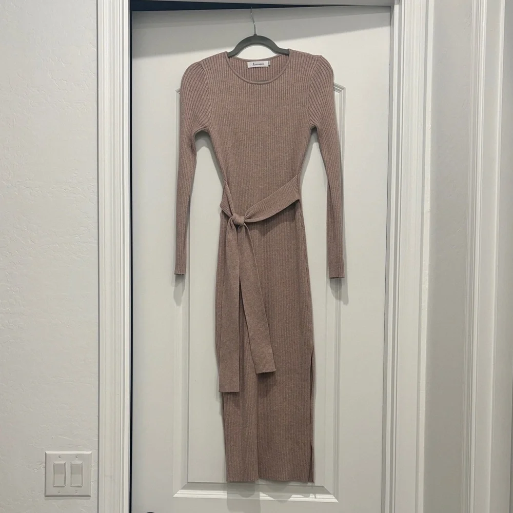 Anrabess Long-Sleeve Knit Dress in Brown - Picture 4 of 4